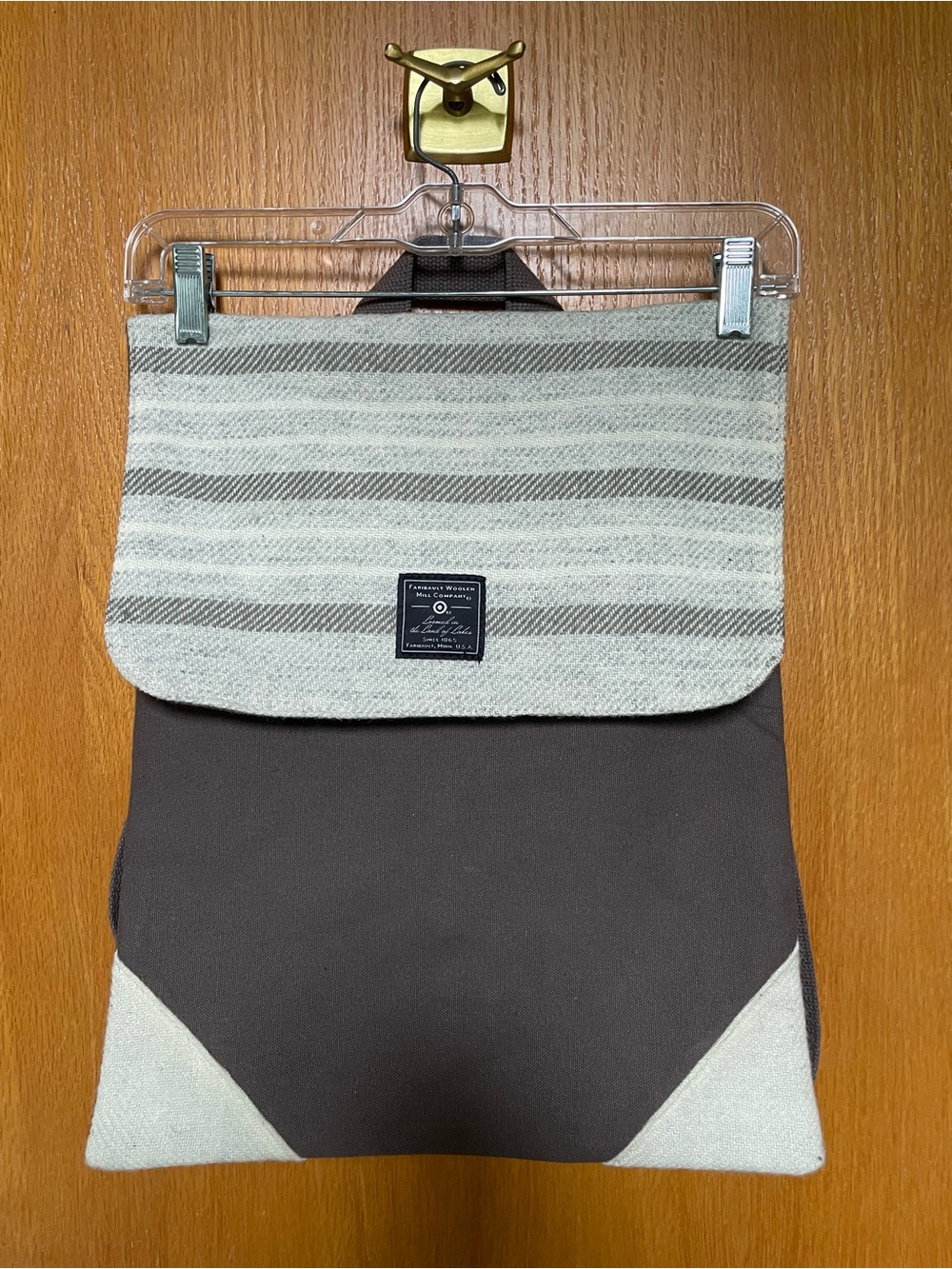Faribault Woolen Mills Convertible Brown Canvas and Wool Backpack.